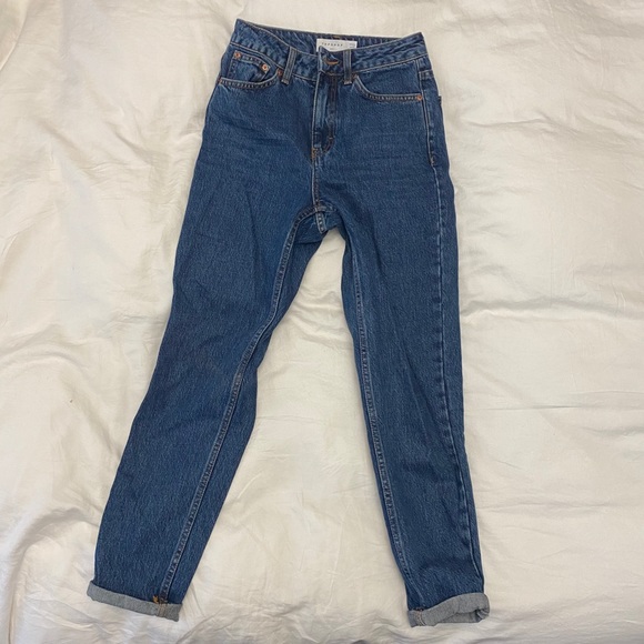 Denim TOPSHOP blue jeans “MOM” style Size 24 - Picture 2 of 5